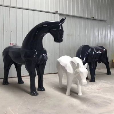 抽象马雕塑户外公园摆件