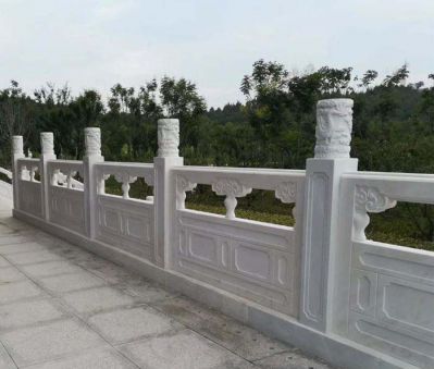 城市河道装饰汉白玉防护栏杆石雕