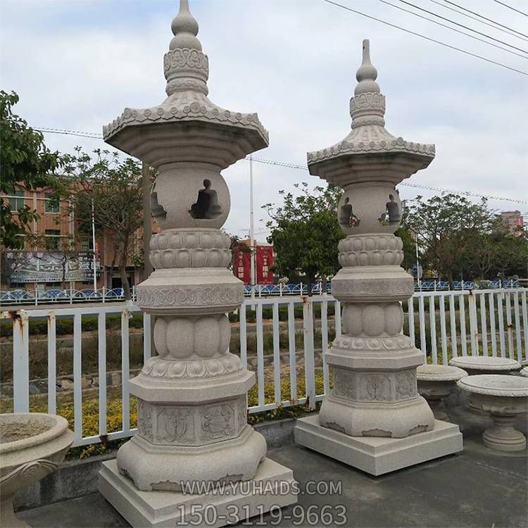 青石雕刻大型寺院摆放石头宝塔 雕塑