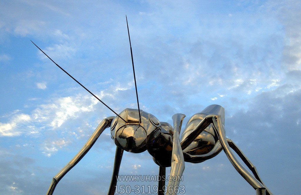 学院小区光面不锈钢蚂蚁雕塑