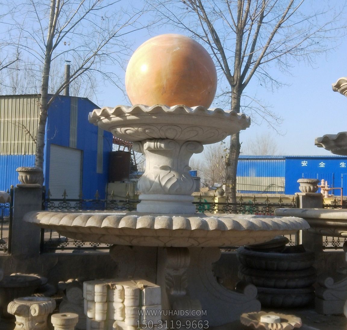 大理石现代广场风水球喷泉雕塑
