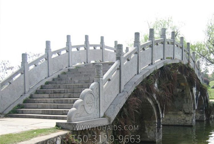景点石拱桥大理石栏杆雕塑