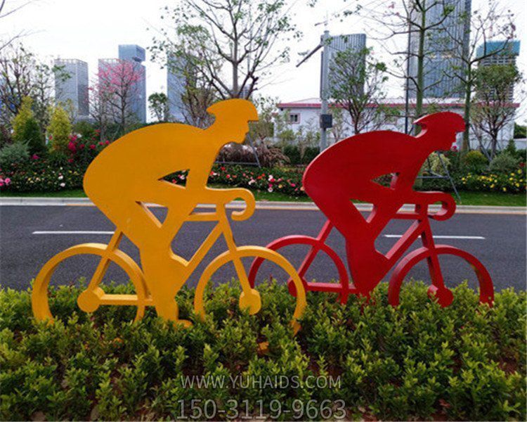 城市街道摆放不锈钢体育运动人物雕塑
