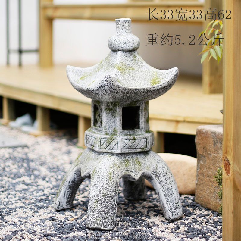 民宿庭院摆放中式小型做旧石灯摆件雕塑