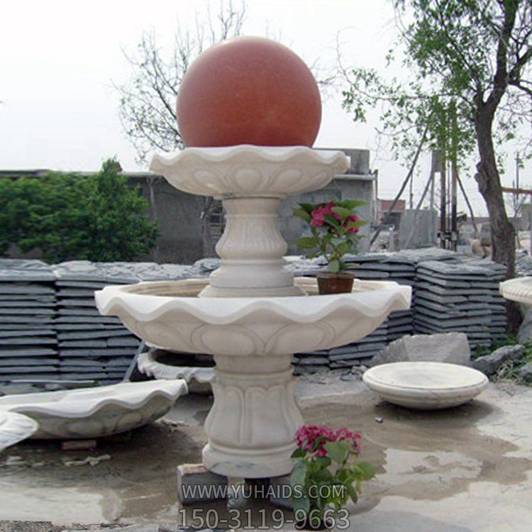大理石石雕户外喷泉水景风水球喷泉雕塑