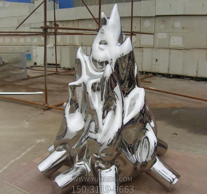 企业文化广场锻造不锈钢火苗雕塑