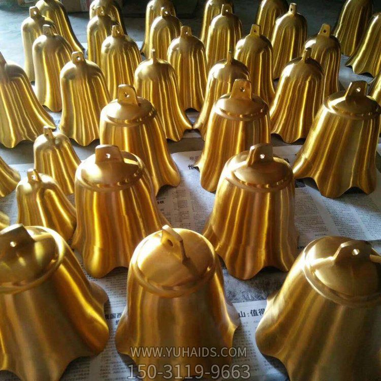 小型纯铜寺庙景观铜钟雕塑
