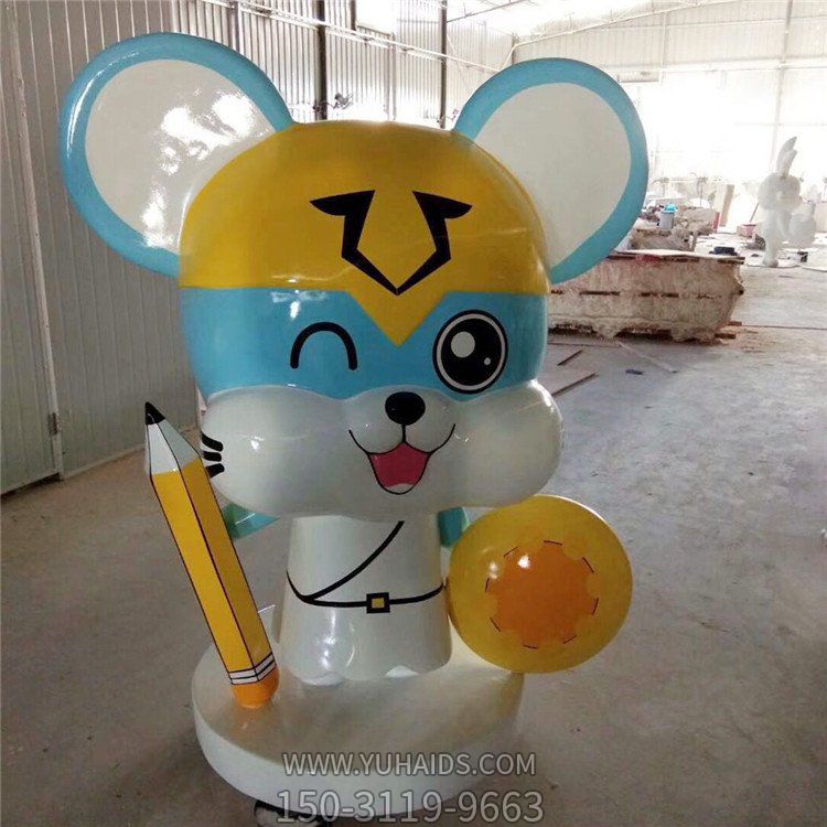 幼儿园商场玻璃钢卡通老鼠摆件雕塑