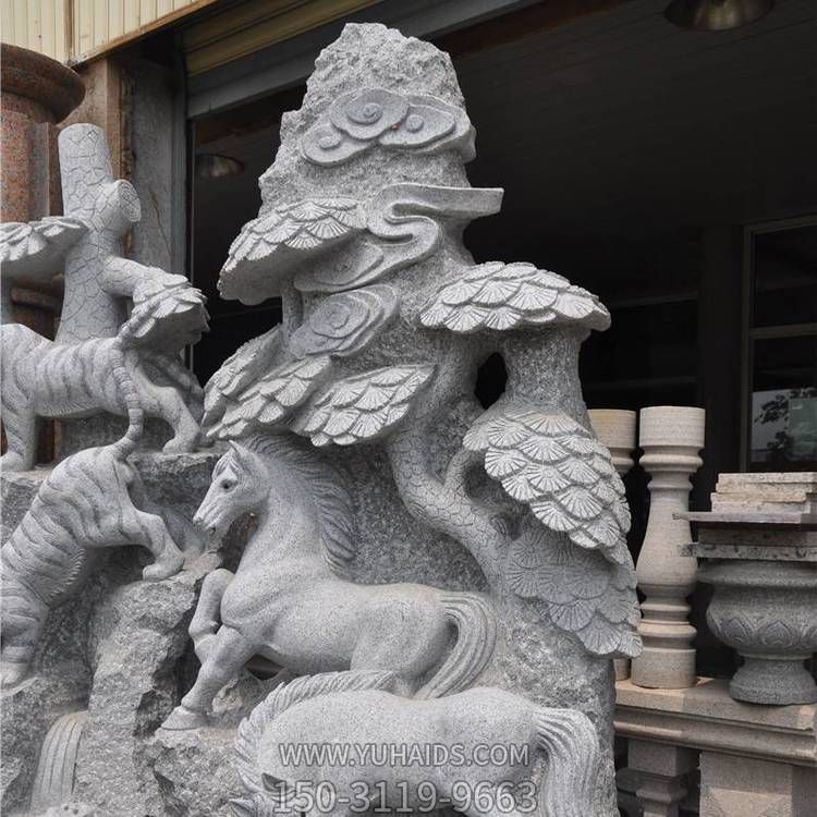 公园摆放十二生肖动物石雕雕塑