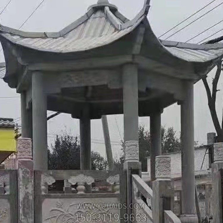 大型景区园林大理石石雕凉亭摆件雕塑