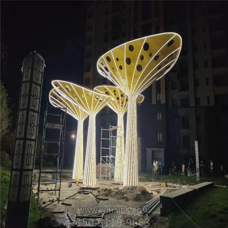 广场园林不锈钢抽象景观灯雕塑摆件