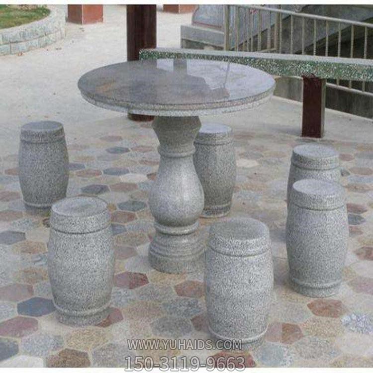室外园林仿古花岗岩石桌石凳定制雕塑