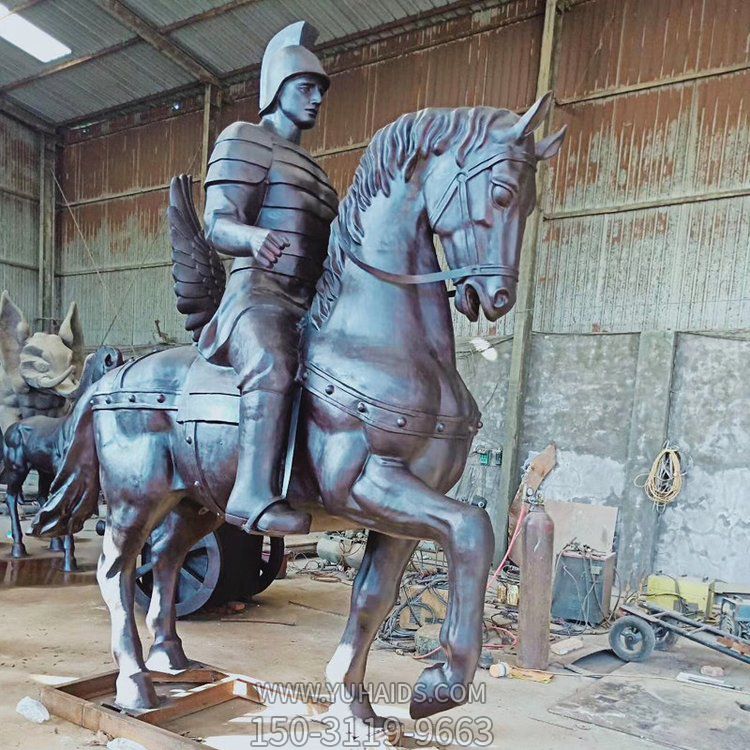 玻璃钢仿铜西方人物拿破仑骑马雕像广场摆件雕塑