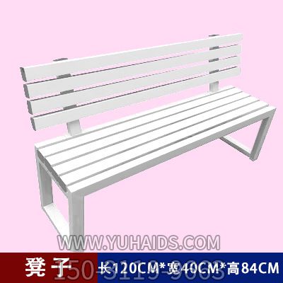 椅子雕塑-公园不锈钢喷漆烤漆白色长椅雕塑