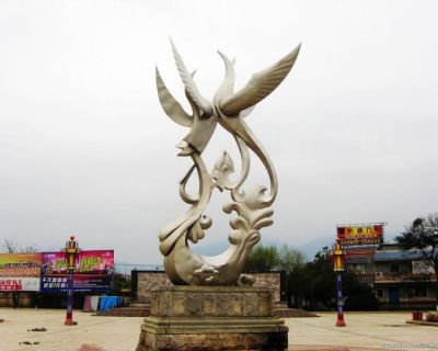 户外广场大型抽象铜雕凤凰雕塑