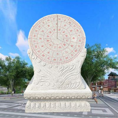街道创意汉白玉浮雕日晷雕塑
