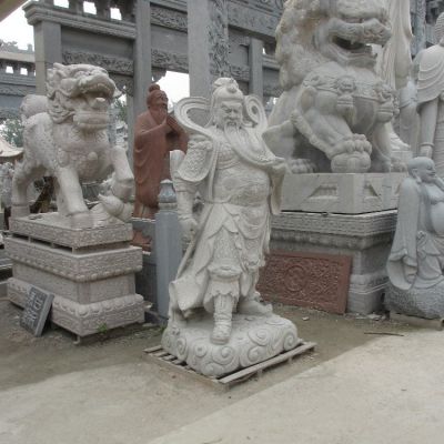 宗教寺庙供奉佛像大理石石雕关公关羽雕塑