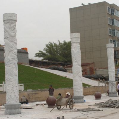 户外广场大理石石雕文化柱雕塑