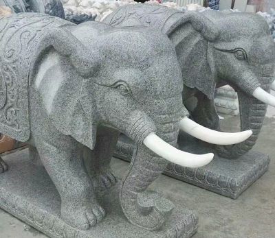 公园景区石雕砂石大象雕塑