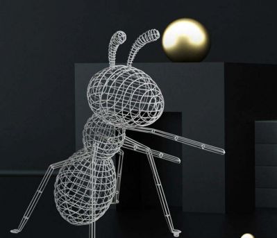 园林景观镂空不锈钢蚂蚁雕塑