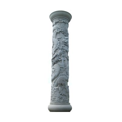 石头雕刻龙柱