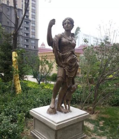 景区铜雕西方女孩雕塑