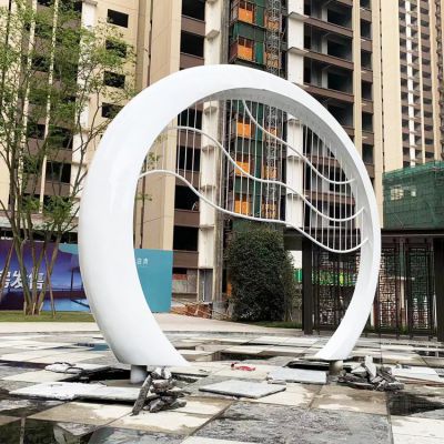 不锈钢环形景观雕塑