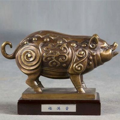 室内铜雕十二生肖猪雕塑
