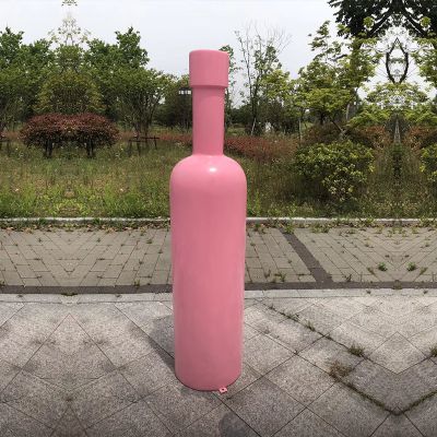 公园海边创意玻璃钢粉色瓶子雕塑