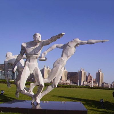 不锈钢校园广场景观雕塑运动人物雕塑