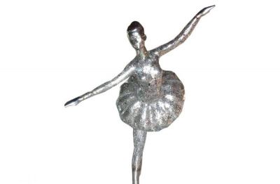 跳舞蹈雕塑-不锈钢跳芭蕾舞女孩雕塑