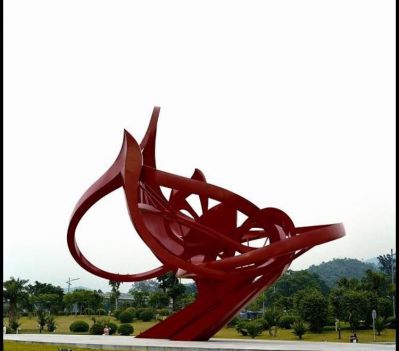 不锈钢公园大型抽象花朵雕塑
