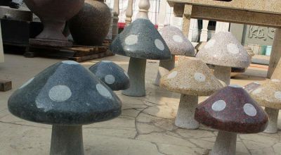 公园石雕蘑菇雕塑
