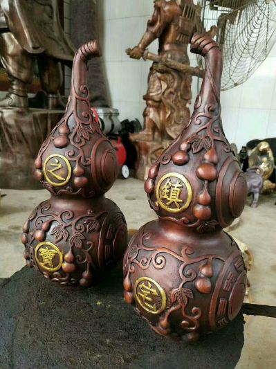 纯铜铸造古意葫芦雕塑