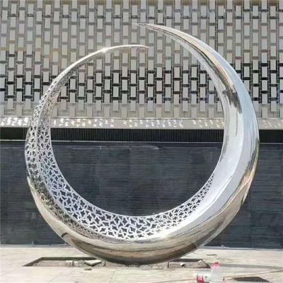 不锈钢镂空户外园林圆环雕塑