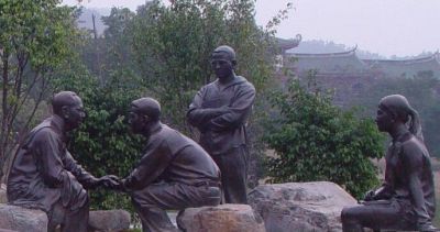 毛主席商谈国事人物园林景观铜毛泽东雕塑