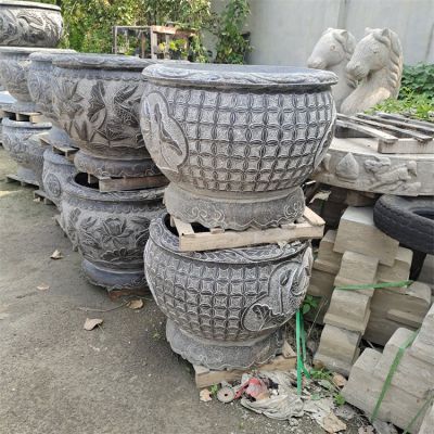 花盆、水缸、鱼缸石雕摆件