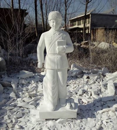 汉白玉雕刻劳动模范雷锋校园人物雕塑