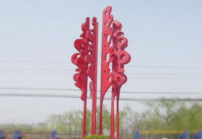 园林公园抽象不锈钢树雕塑