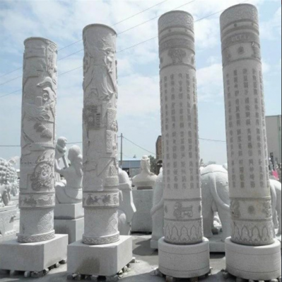 花岗岩生肖柱，中国传统文化石雕柱子