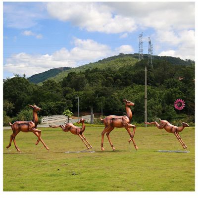 户外草地铜雕梅花鹿摆件