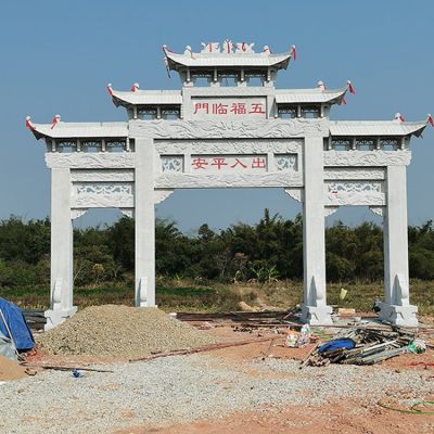 大理石石雕户外园林大型中式牌坊