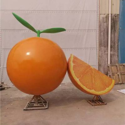 玻璃钢彩绘仿真水果橙子摆件
