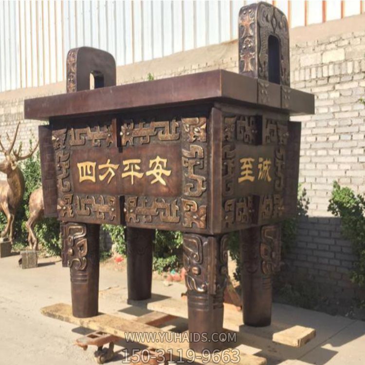 寺庙庭院大型仿古青铜器鼎雕塑