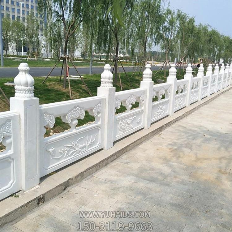 城市街道装饰汉白玉浮雕花纹防护栏杆雕塑