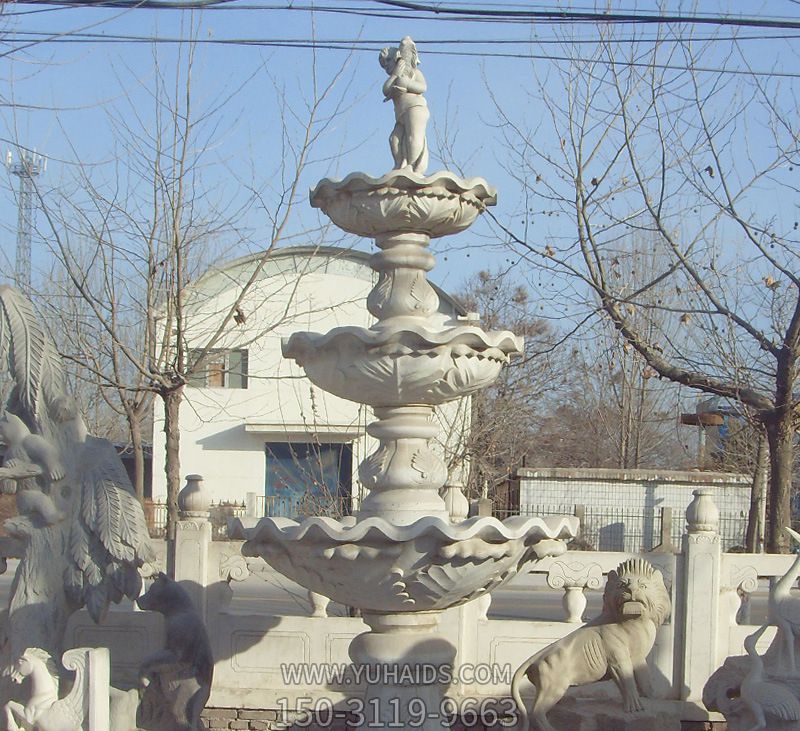 欧式庭院大理石雕风水球喷泉雕塑