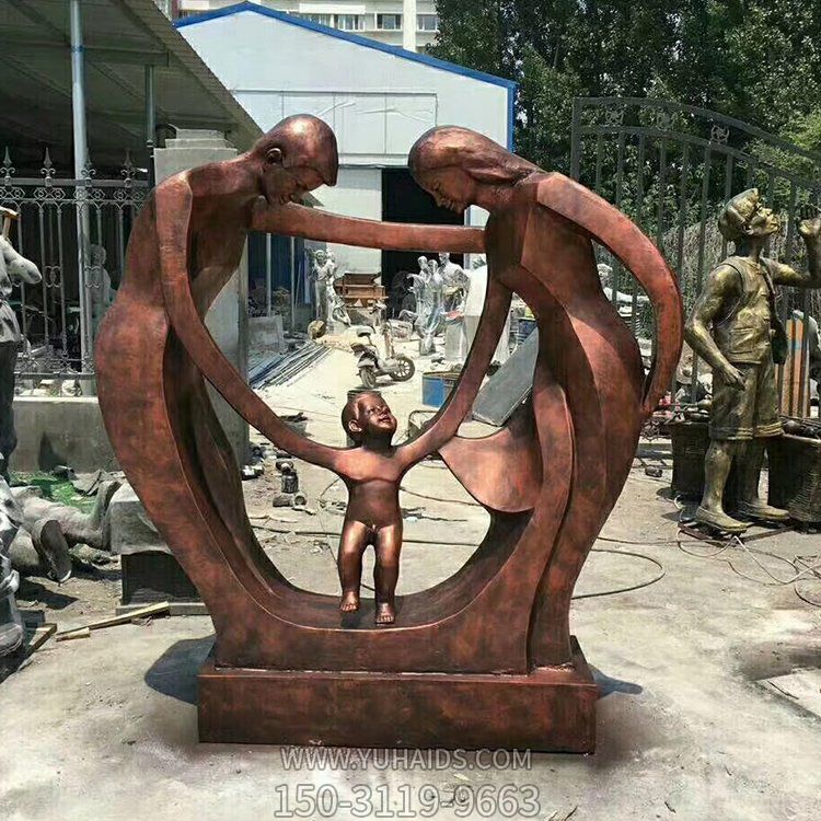 民俗玻璃钢人物仿铜雕塑  景区广场中式别墅城市装饰摆件