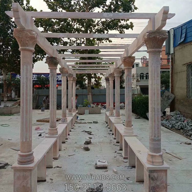 公园广场摆放罗马柱花架长廊凉亭雕塑