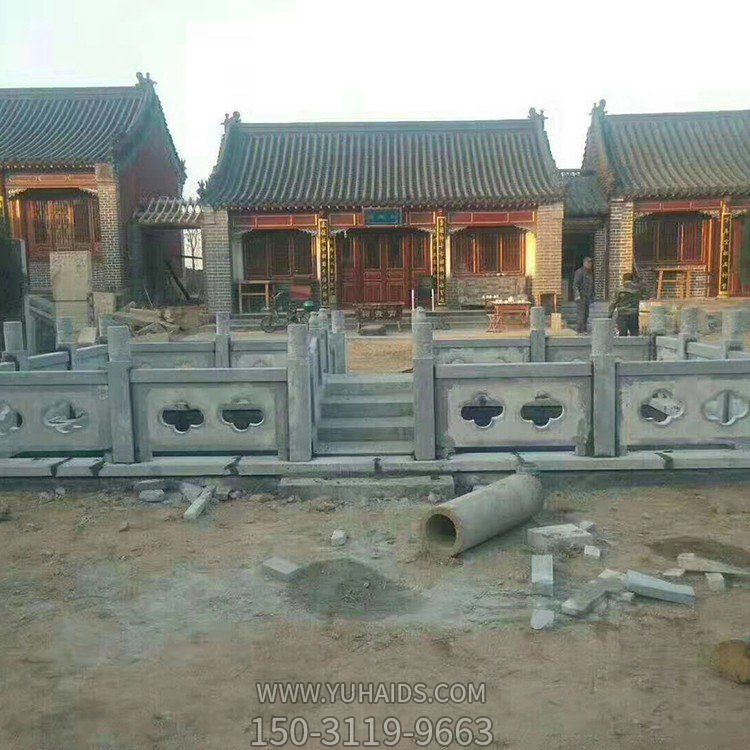 石雕芝麻灰栏杆景区寺庙户外园林建设筑护栏围栏雕塑