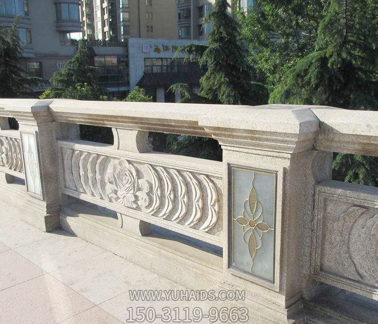 别墅阳台花岗岩浮雕护栏栏板装饰摆件雕塑